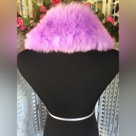 Lavender Purple Faux Fur scarf collar NEW - Picture 2 of 5